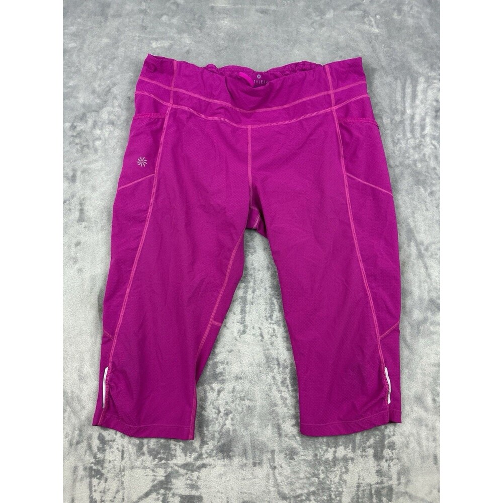 Athleta Dobby Be Free Knicker Capri Leggings Womens Size XL Pink Athleisure